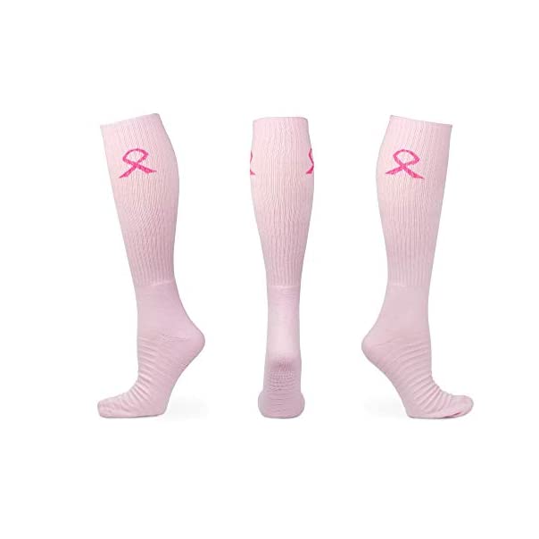 25 Pairs of Youth Breast Cancer Awareness Football Knee High Socks (25 ...