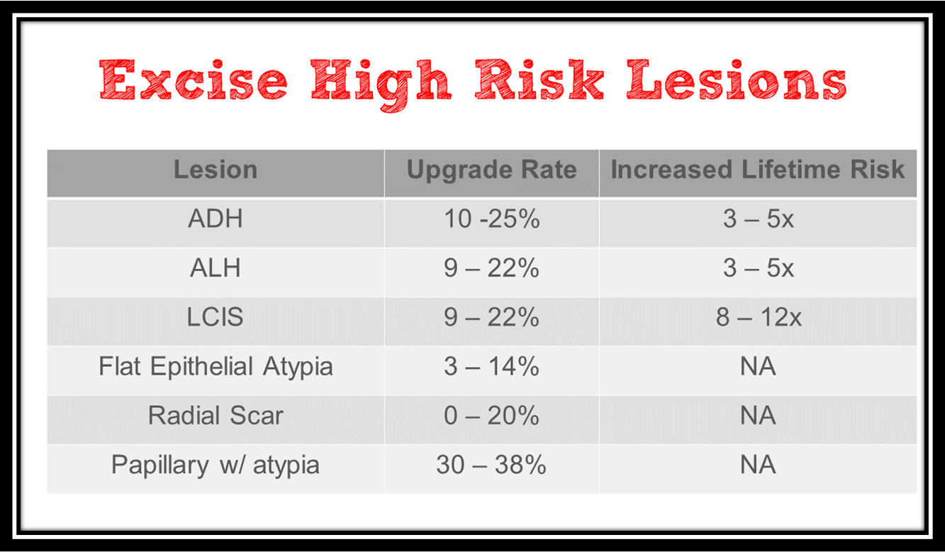 Excise It. High Risk Breast Lesions
