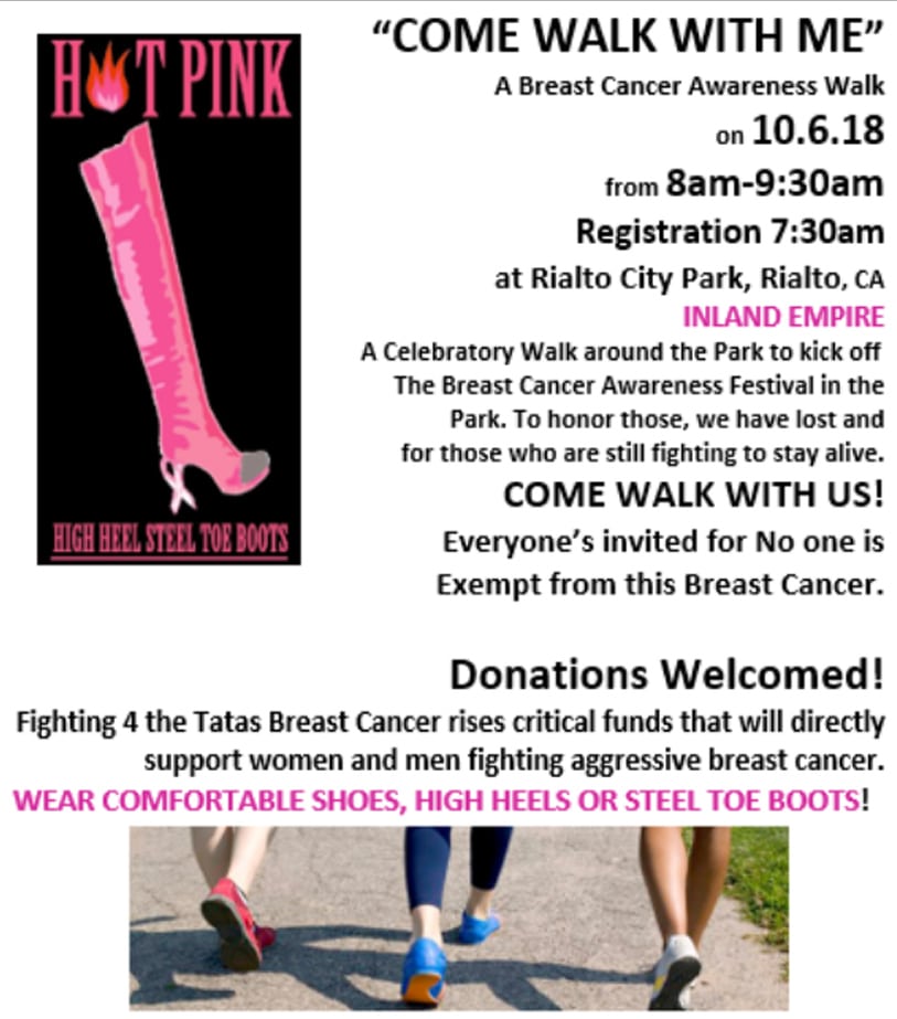 Fighting for the tatal breast cancer walk  San Bernardino American News
