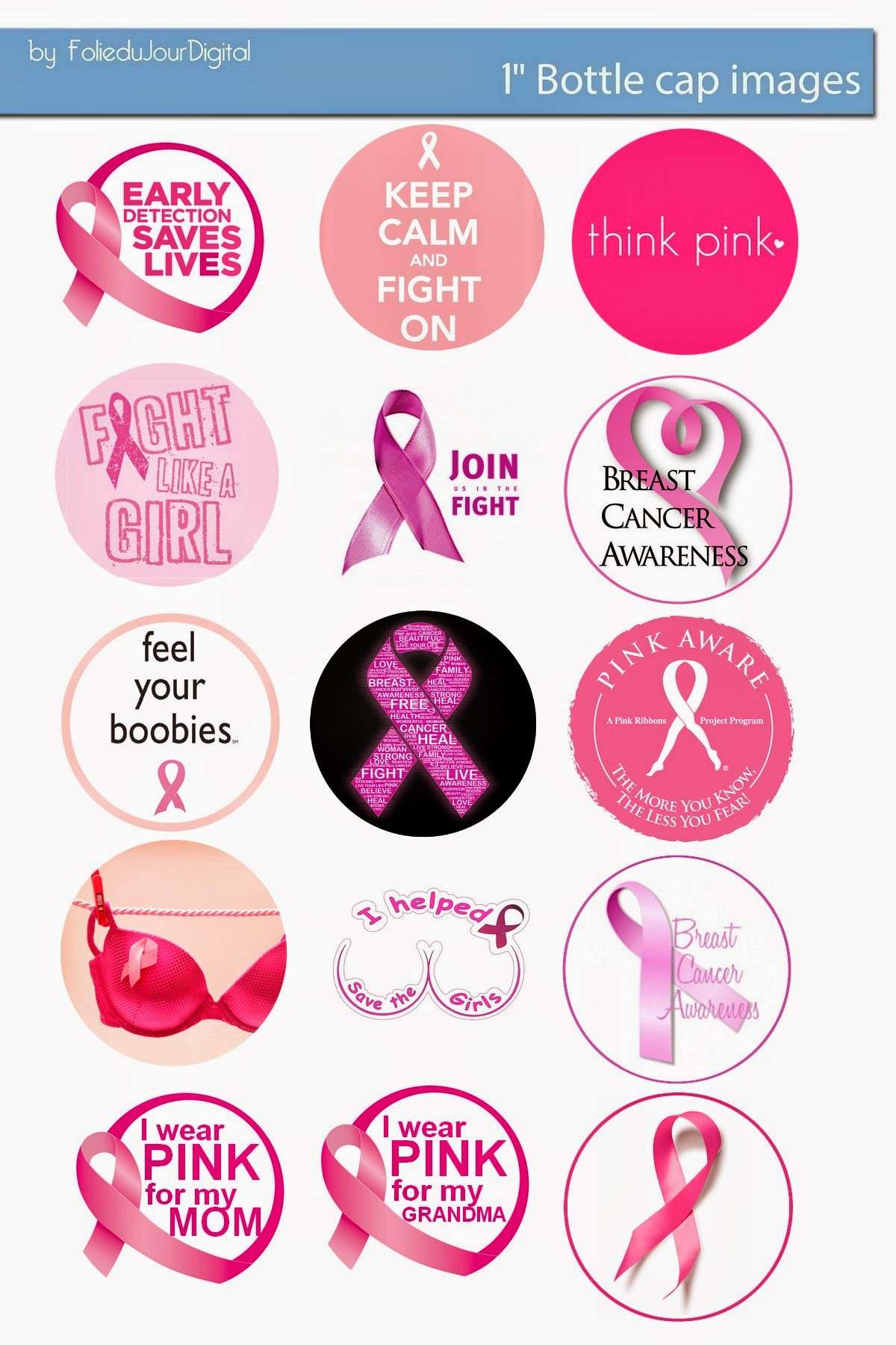 Free Bottle Cap Images: Breast Cancer pink ribbon Awareness free bottle ...