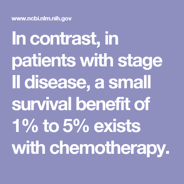 In contrast, in patients with stage II disease, a small survival ...