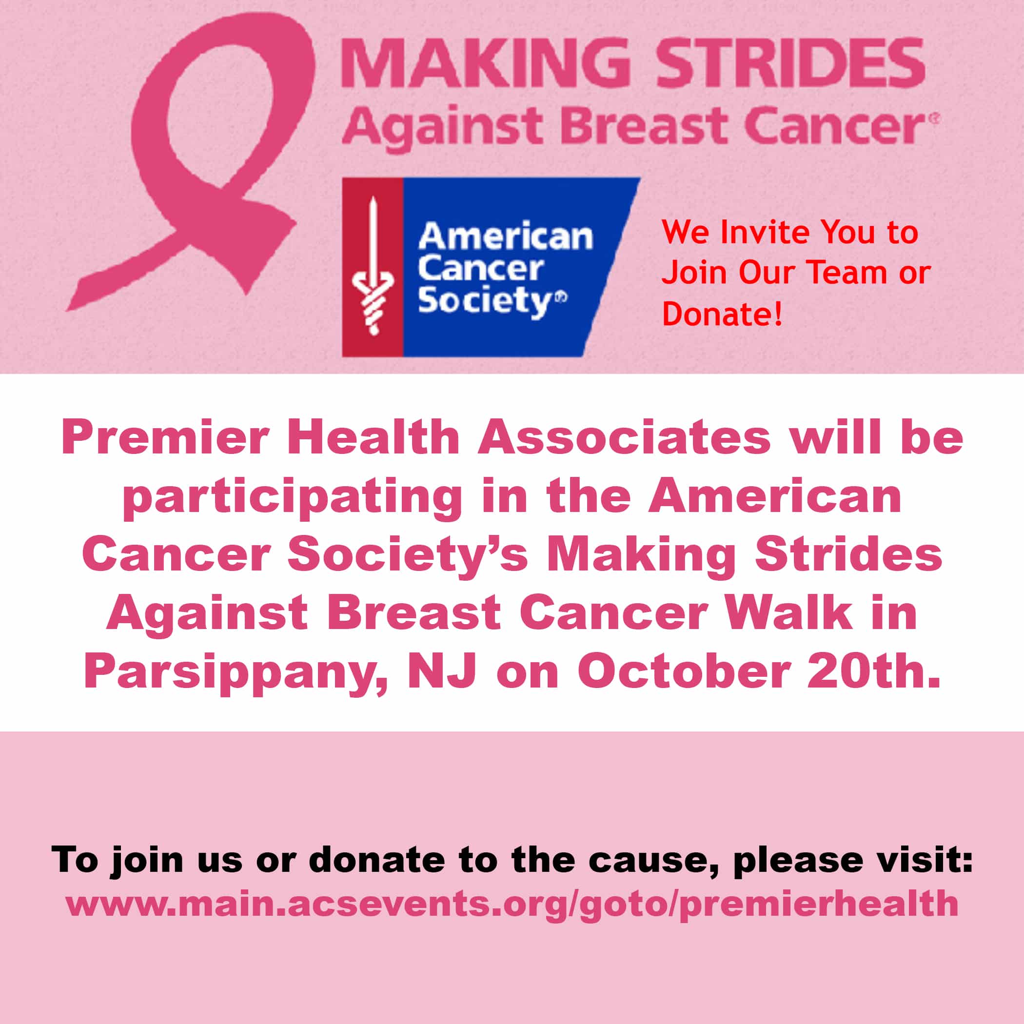 PHA Team for American Cancer Societyâs Making Strides Against Breast ...
