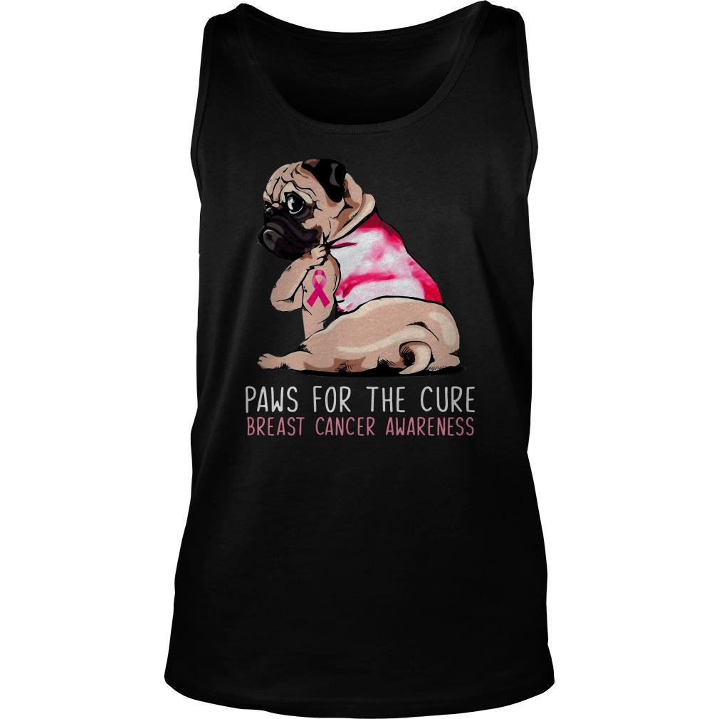 Pug paws for the cure breast cancer awareness shirt  Fuzetee