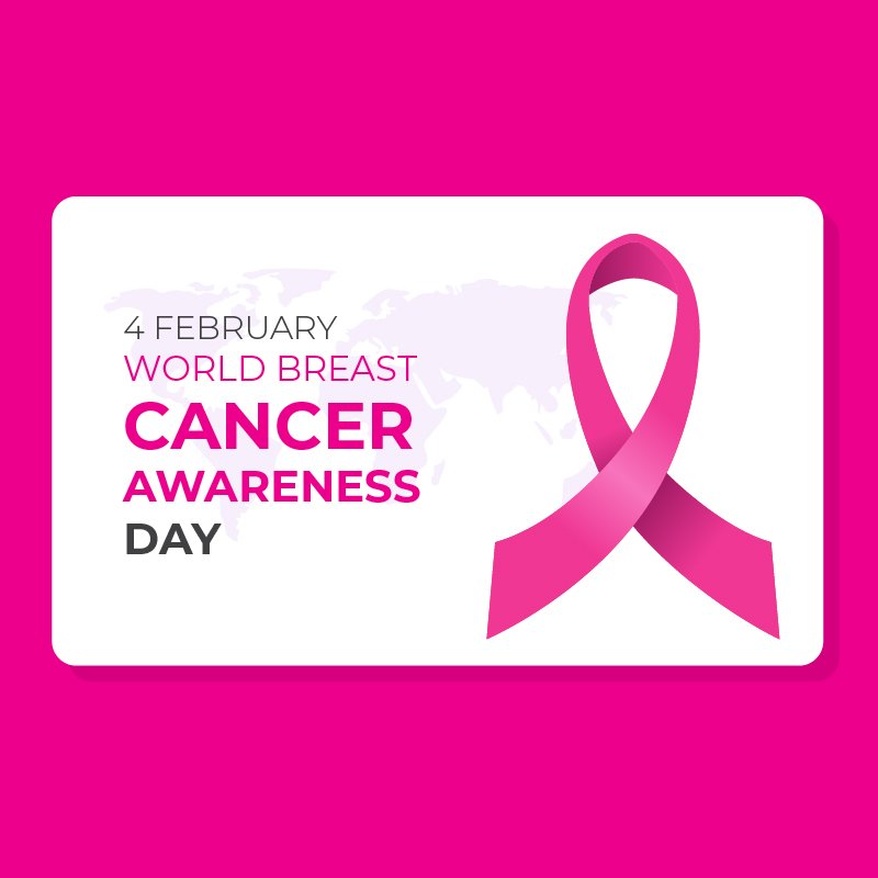 World Breast Cancer Awareness Day Card Design Free Vector